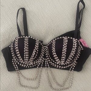 Glamorous Black Beaded Bustier